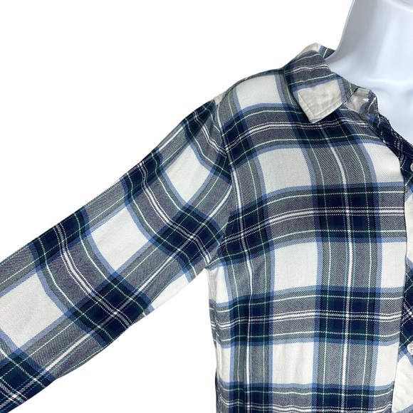 Rails Hunter Women’s Plaid Rayon Button-Down Shirt Soft Blue White Size Small - Picture 6 of 11